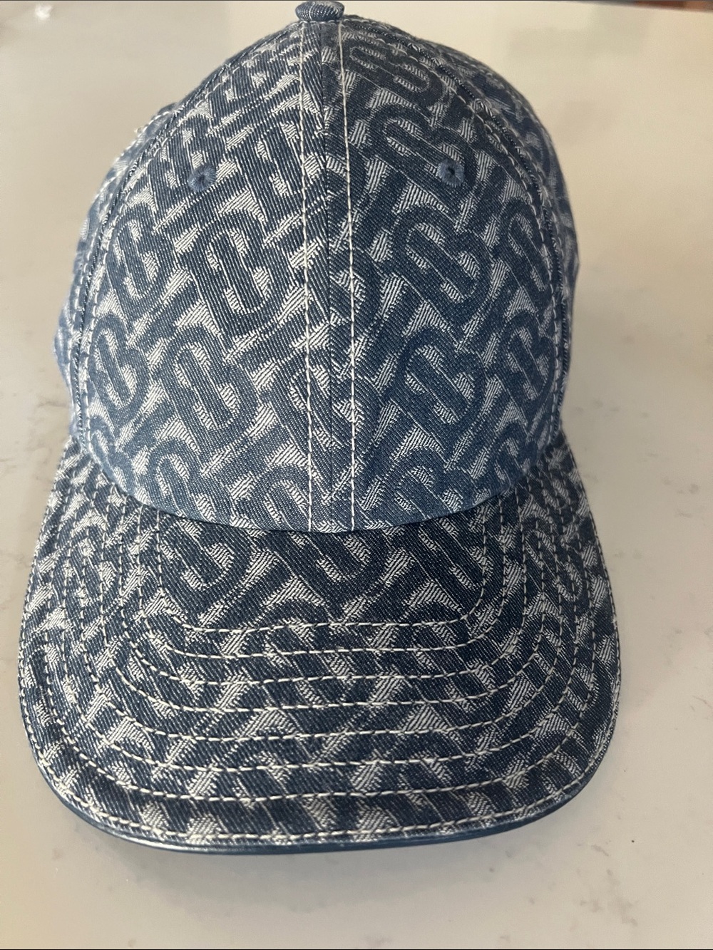 Burberry Denim Monogram Baseball Cap - Blues